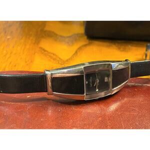 Women's 20mm Silver Tone Kenneth Cole Reaction Watch, Black leather